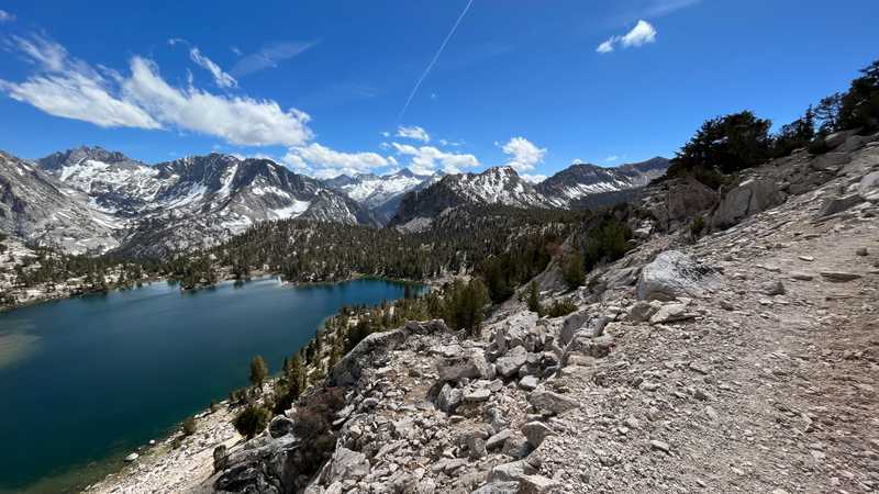 Exiting the trail via Kearsarge Pass to resupply in Bishop