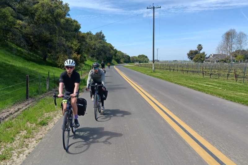 Rolling past vineyards in Santa Ynez