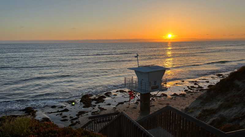 A sunset at San Elijo State Beach