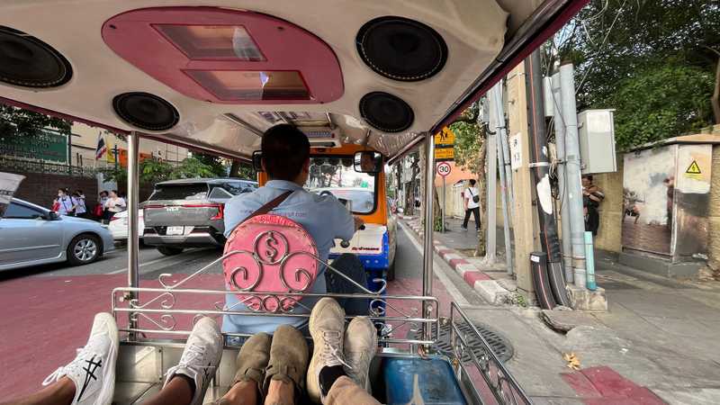 On a tuk-tuk in Thailand