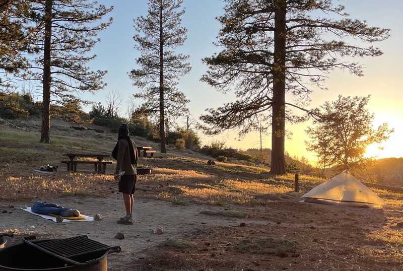 Camping in the Angeles National Forest, north of Los Angeles