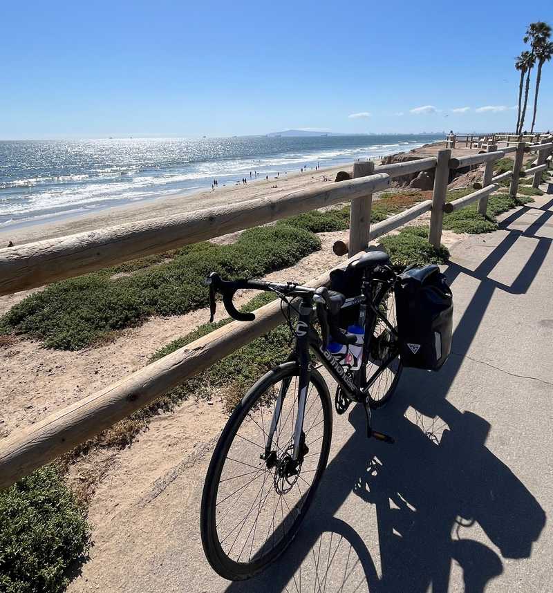 On the beach path in Huntington Beach